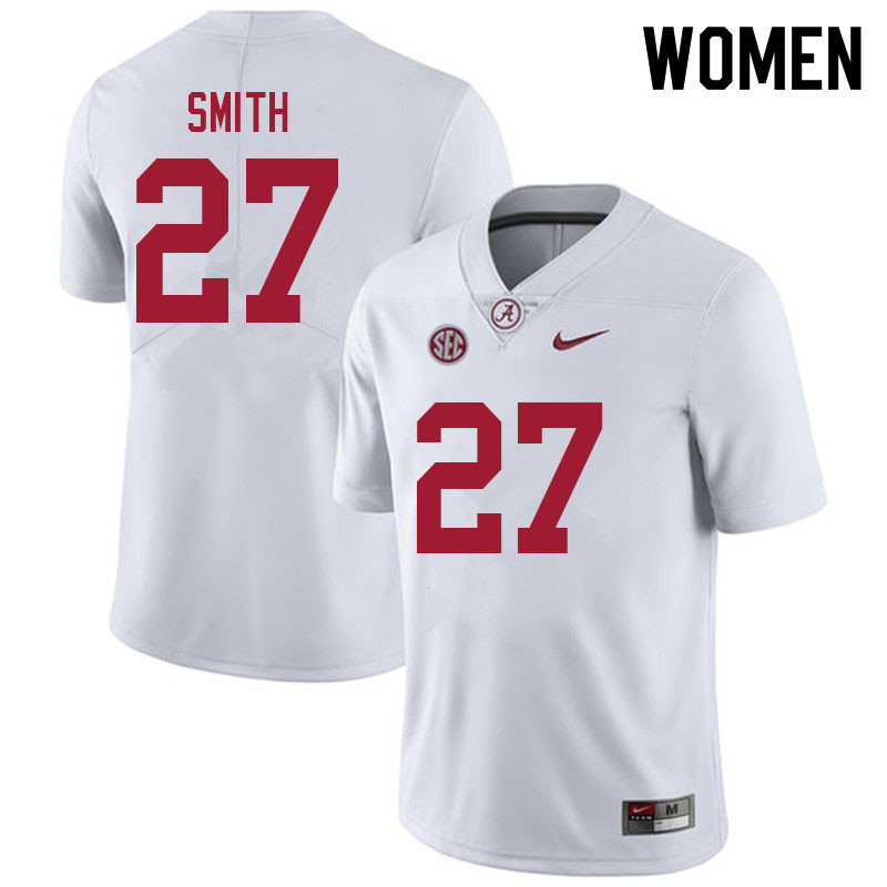 Alabama Crimson Tide Women's Devonta Smith #27 White NCAA Nike Authentic Stitched 2021 College Football Jersey RX16D26FG